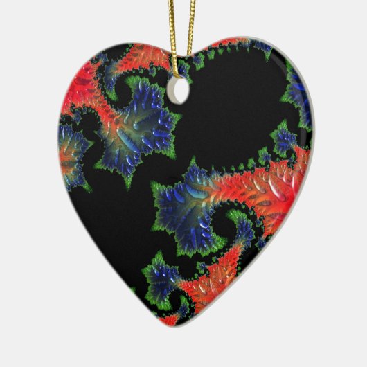 Mandelbrot Garden Heart Ornament (Links)