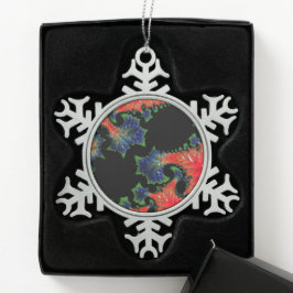 Mandelbrot Garden Pewter Schneeflocken Zinn-Ornament