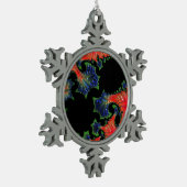 Mandelbrot Garden Pewter Schneeflocken Zinn-Ornament (Links)