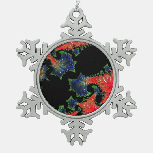 Mandelbrot Garden Pewter Schneeflocken Zinn-Ornament (Vorderseite)