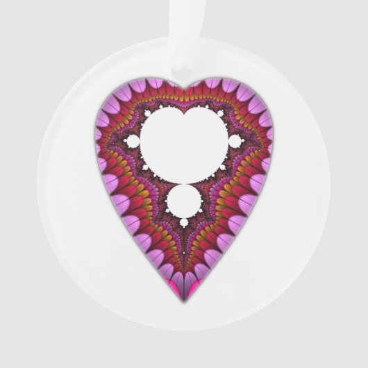 Mandelbrot Herz-Anhänger Ornament (Vorderseite)