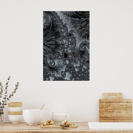 Mandelbrot im Eisland Modernes Fraktal Abstrakt Poster (Küche)