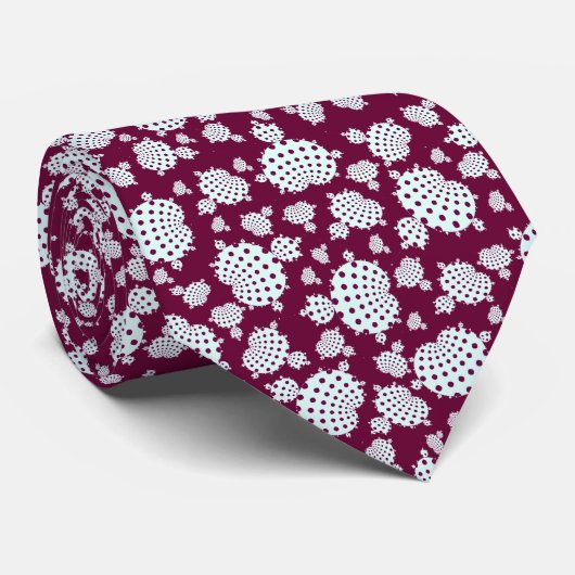 Mandelbrot magenta, weißer Polka-Punkt-Hals Krawatte (Gerollt)