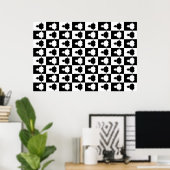 Mandelbrot Schachbrett Poster (Heimbüro)