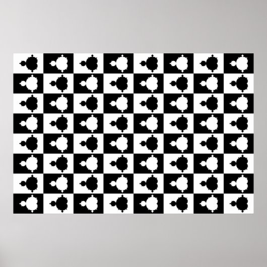 Mandelbrot Schachbrett Poster (Vorne)
