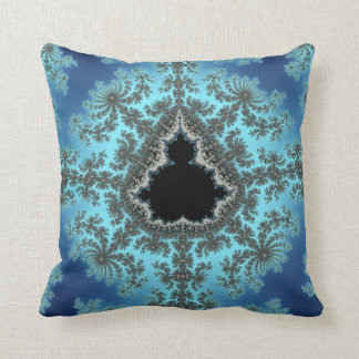 Mandelbrot Schneeflocke - Babyblau-Fraktal Design Kissen
