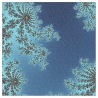 Mandelbrot Schneeflocke - Babyblau-Fraktal Design Stoff
