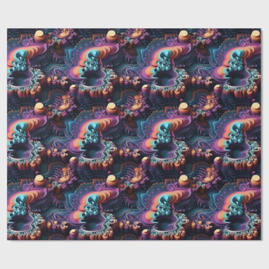 Mandelbrot Set 3D Wrapping Paper für Mathe-Liebhab Geschenkpapier (Flach)