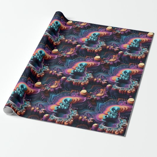Mandelbrot Set 3D Wrapping Paper für Mathe-Liebhab Geschenkpapier (Ungerollt)