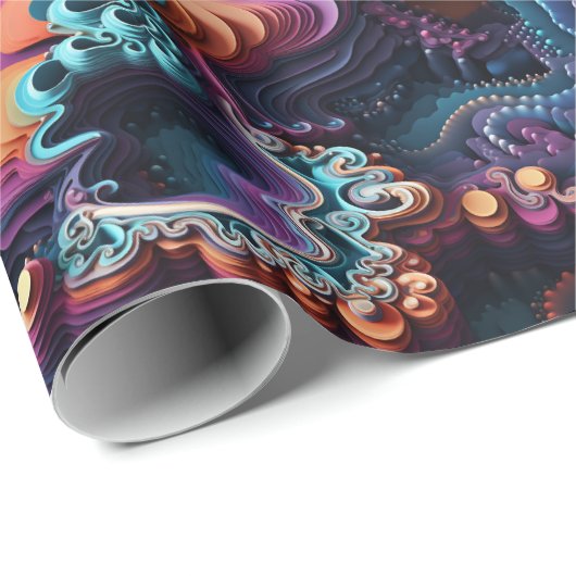 Mandelbrot Set 3D Wrapping Paper für Mathe-Liebhab Geschenkpapier (Rolleneckpunkt)