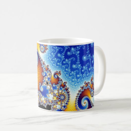 Mandelbrot Set-doppeltes gewundenes Kaffeetasse (VorderseiteRechts)