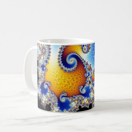 Mandelbrot Set-doppeltes gewundenes Kaffeetasse (Vorderseite Links)
