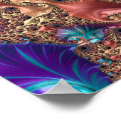 Mandelbrot Set Fractal Digital Art Pink & Gold Poster (Ecke)