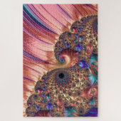Mandelbrot Set Fraktal Digitale Art Pink & Gold Puzzle (Vertikal)