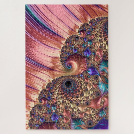 Mandelbrot Set Fraktal Digitale Art Pink & Gold Puzzle (Vertikal)