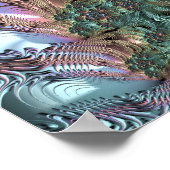 Mandelbrot Set Fraktal Digitale Kunst Aquamarin gr Poster (Ecke)