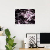 Mandelbrot Set Fraktal Digitale Kunst Rosa & Schwa Poster (Heimbüro)