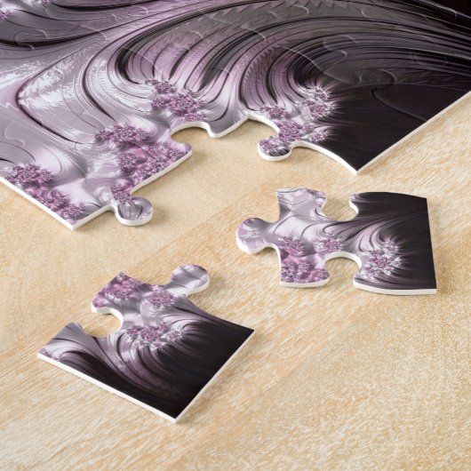 Mandelbrot Set Fraktal Digitale Kunst Rosa & Schwa Puzzle (Seite)