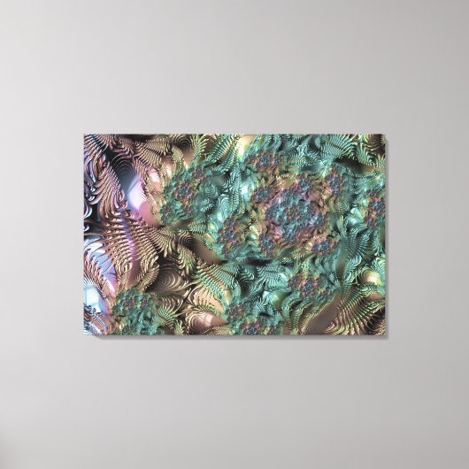 Mandelbrot Set Fraktal Digitale Kunst Tee Grün Leinwanddruck (Vorderseite)