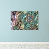 Mandelbrot Set Fraktal Digitale Kunst Tee Grün Leinwanddruck (Insitu (Holzboden))