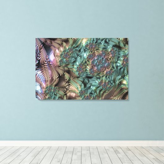 Mandelbrot Set Fraktal Digitale Kunst Tee Grün Leinwanddruck (Insitu (Holzboden))