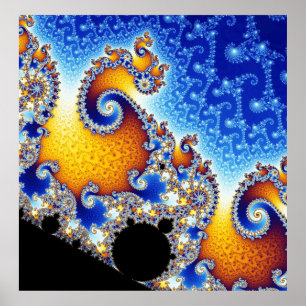 Mandelbrot Set Satellite Double Spiral Fraktal Poster