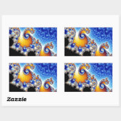 Mandelbrot Set Satellite Double Spiral Fraktal Rechteckiger Aufkleber (Blatt)