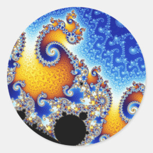 Mandelbrot Set Satellite Double Spiral Fraktal Runder Aufkleber