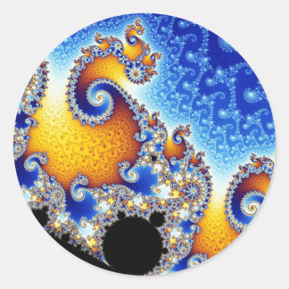 Mandelbrot Set Satellite Double Spiral Fraktal Runder Aufkleber