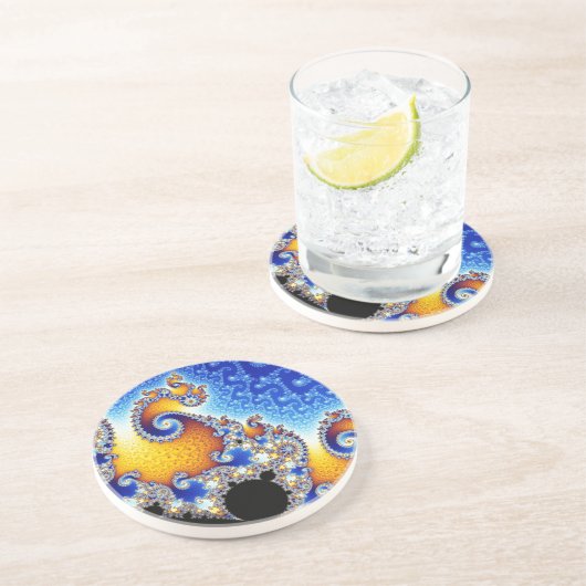 Mandelbrot Set Satellite Double Spiral Fraktal Untersetzer (Seite)