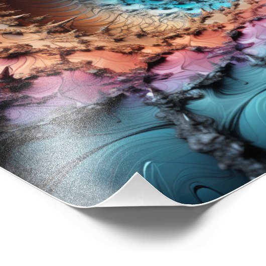 Mandelbrot Set trifft Black Hole in 3D Fotodruck (Ecke)