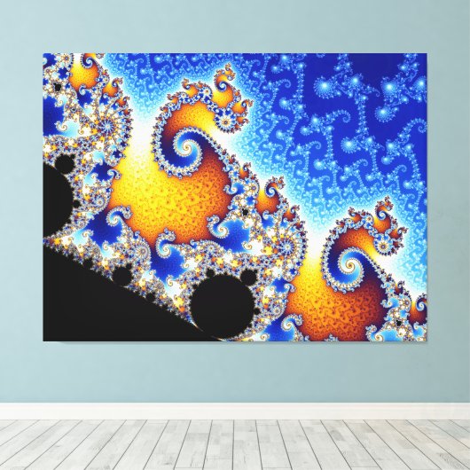 Mandelbrot Set Zwei-dimensionale Fraktal-Form Leinwanddruck (Insitu (Holzboden))