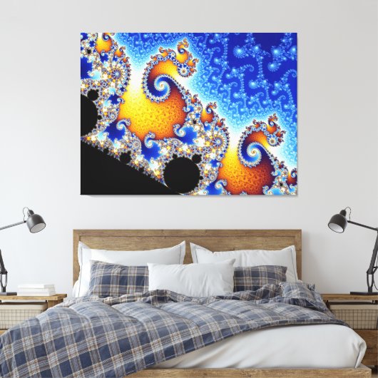 Mandelbrot Set Zwei-dimensionale Fraktal-Form Leinwanddruck (Insitu (Schlafzimmer))