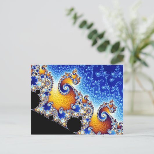 Mandelbrot Set Zwei-dimensionale Fraktal-Form Postkarte (Stehend Vorderseite)