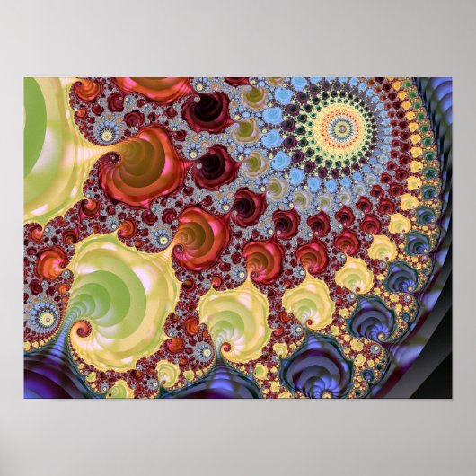 Mandelbrot-Spiral-Fraktal Poster (Vorne)