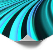 Mandelbrot Whirlpool Aqua Blue Fraktal Abstrakt Poster (Ecke)