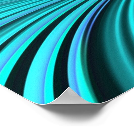 Mandelbrot Whirlpool Aqua Blue Fraktal Abstrakt Poster (Ecke)