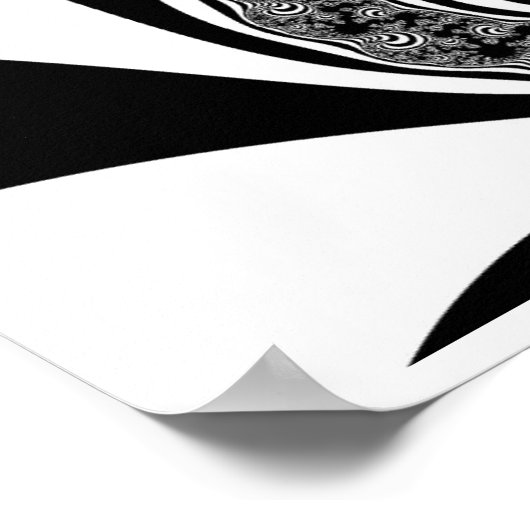 Mandelbrot Zebra Spiral Poster (Ecke)