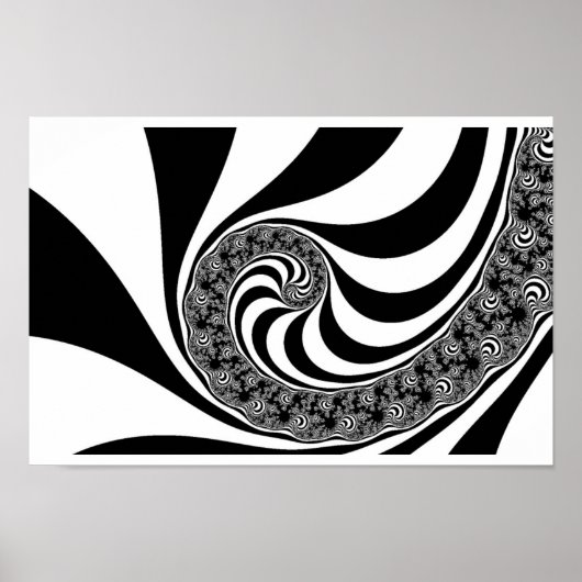 Mandelbrot Zebra Spiral Poster (Vorne)