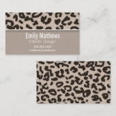 Mandelfarbleopard-Tierdruck; Personalisiert Visitenkarte (Vorne/Hinten)