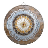 Mandelkuchen aus rustikalem Holz Dartscheibe (vorne)