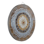 Mandelkuchen aus rustikalem Holz Dartscheibe (Vorderseite Links)