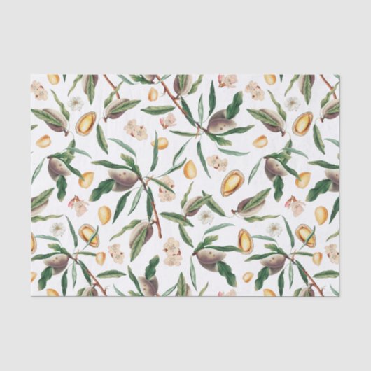 Mandeln, Mondzweige und Blume Seidenpapier (Vorderseite)