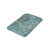 Mandelnblüten Boho Blau Klassische Kunst Badematte (Schrägansicht)