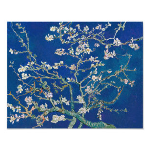 Mandelzweige in Blüte (Indigo) Van Gogh Fotodruck