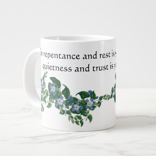 Mandevilla Blume Floral Scripte Jumbo Tasse (Vorderseite Links)
