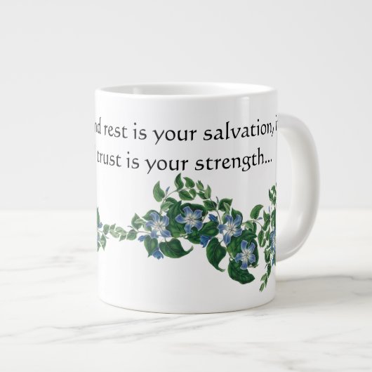 Mandevilla Blume Floral Scripte Jumbo Tasse (Vorderseite Rechts)