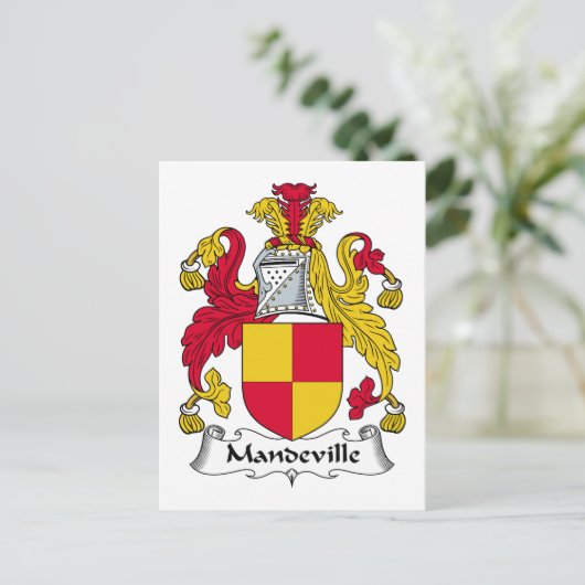 Mandeville Familienwappen Postkarte (Stehend Vorderseite)