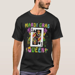 Mandi Gras Black Queen of Poker Card verdunkelt T-Shirt