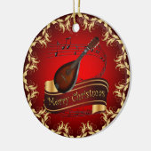 Mandolin 01~ Musical Scroll ~ Frohe Weihnachten ~ Keramik Ornament (Links)